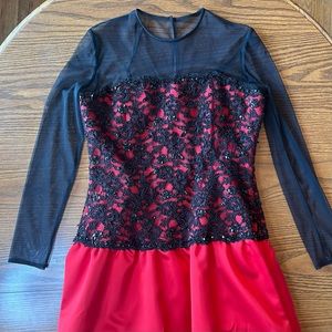 Vintage black and red prom dress